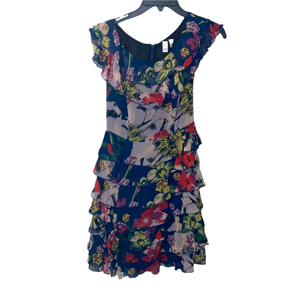 Go International Colorful print Ruffle skirt Tiered Dress Size 1